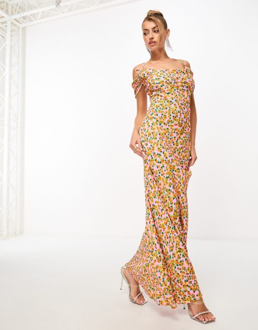 AFRM Vera ditsy print maxi dress in pink