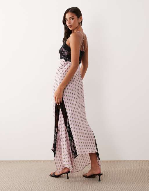 AFRM - Vince - Robe mi-longue à pois en tulle imprimé avec laçage et dos croisé - Rose, 2 de 4