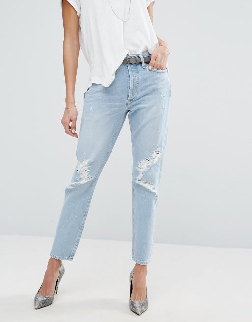 AGOLDE Jamie Hi Rise Straight Jean with Rips