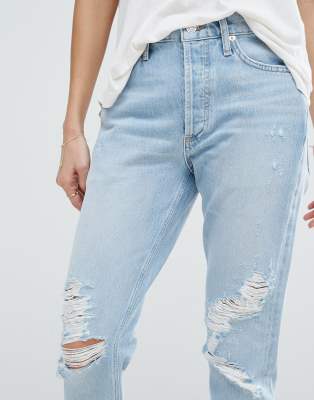 AGOLDE Jamie Hi Rise Straight Jean with Rips ASOS