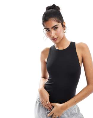 Agon Crew neck bodysuit in black