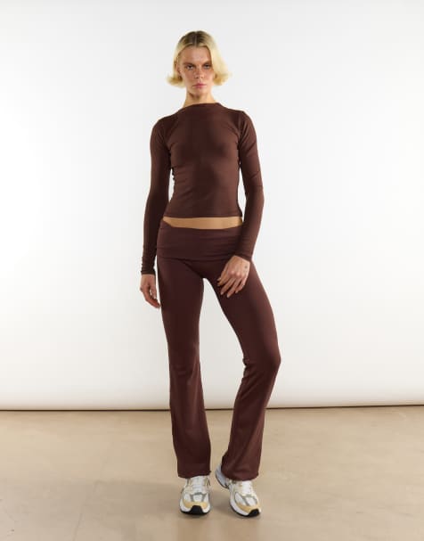 Agon Crew neck long sleeve top in Brown - view 1