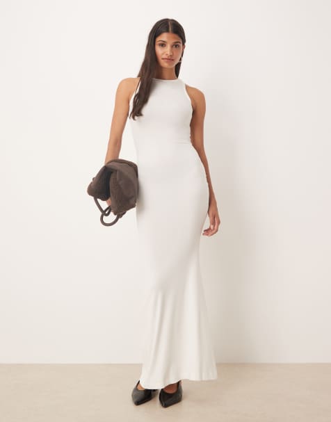 Agon Crew neck maxi dress in white - view 1