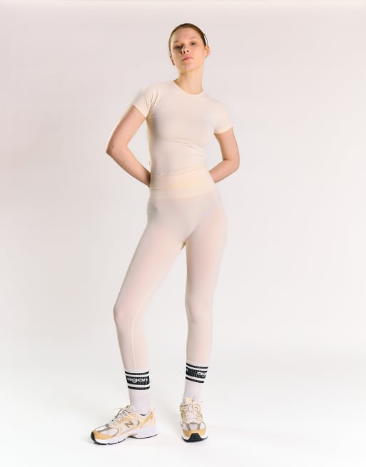 Agon Crew neck short sleeve top in off white, 2 of 4
