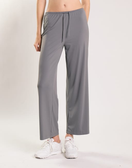 Agon Drawstring wide leg lounge trousers in grey, 3 of 4