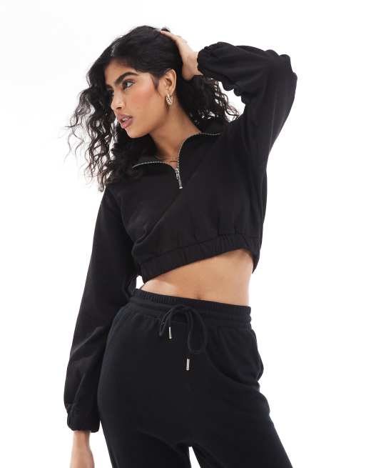 Agon Half zip jumper in black