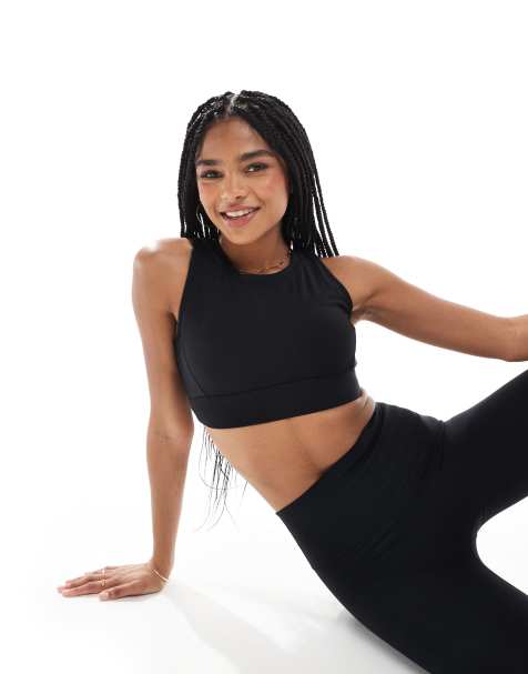 Agon High neck sports bra in black - view 1