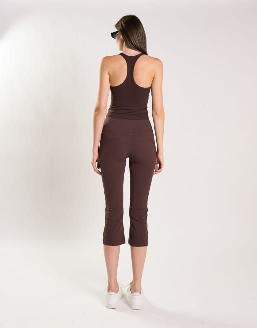 Agon High waist cropped leggings in brown, 2 of 4