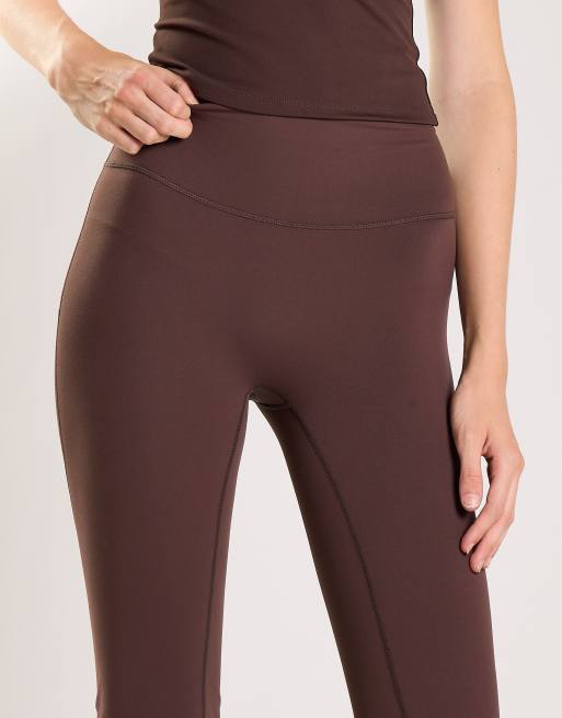 Agon High waist cropped leggings in brown, 3 of 4