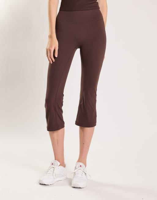 Agon High waist cropped leggings in brown, 4 of 4