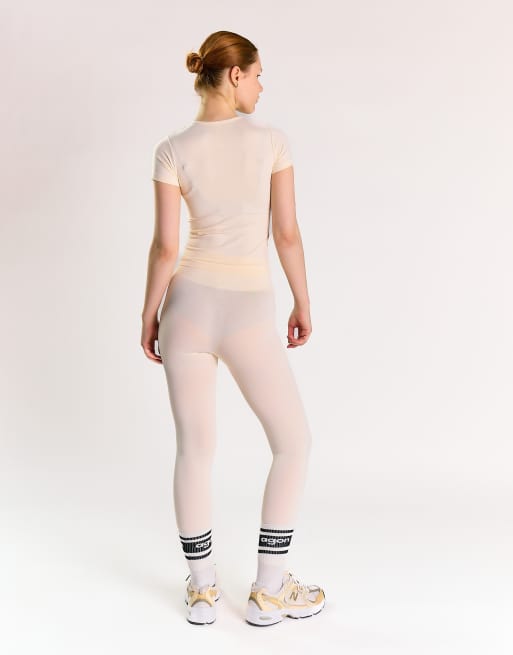 Agon High waist legging in off white, 4 of 4