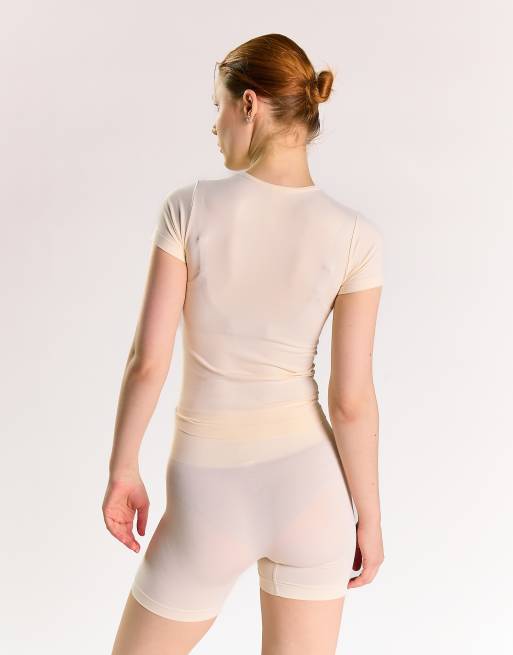 Agon High waist legging short in off white, 4 of 4