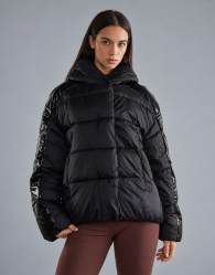 Agon Hooded puffer jacket in black