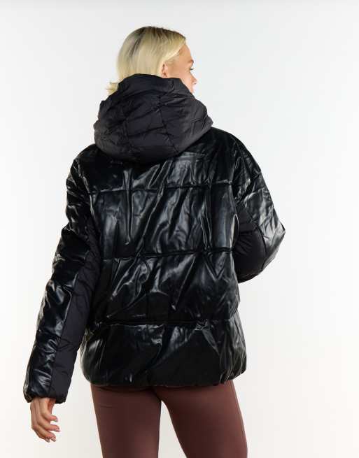 Agon Hooded puffer jacket in black, 2 of 4