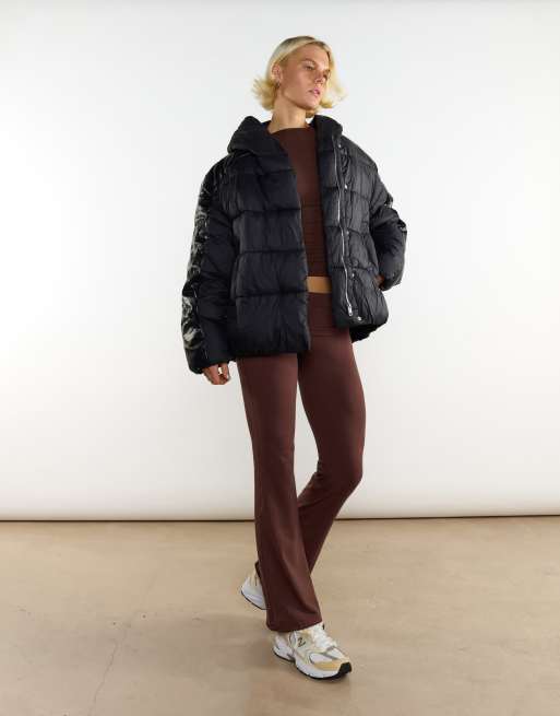 Agon Hooded puffer jacket in black, 4 of 4
