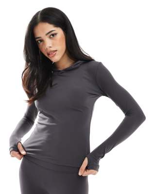 Agon Hooded top in graphite grey-Green