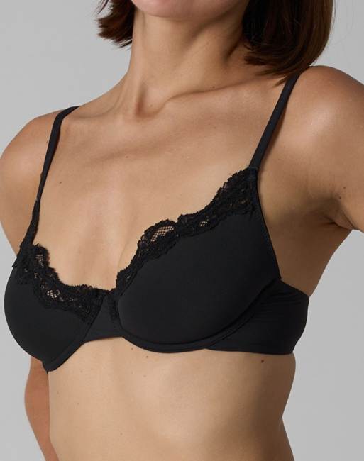 Agon Lace trim underwired bra in black, 2 of 3