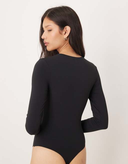 Agon Long sleeve bodysuit in black, 3 of 4