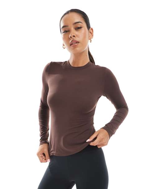 Agon Long sleeve top in espresso - view 1