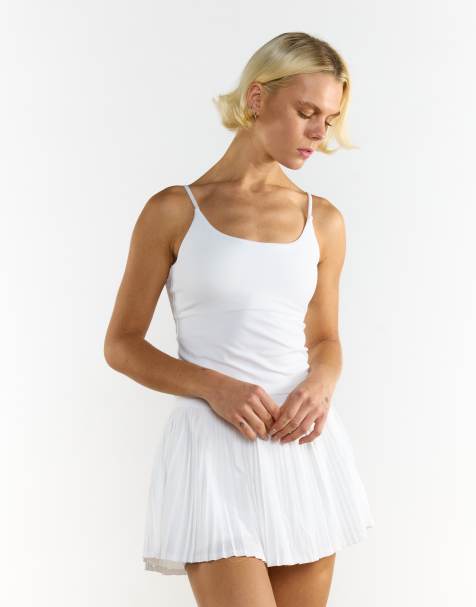Agon Pleated mini skirt in white - view 1