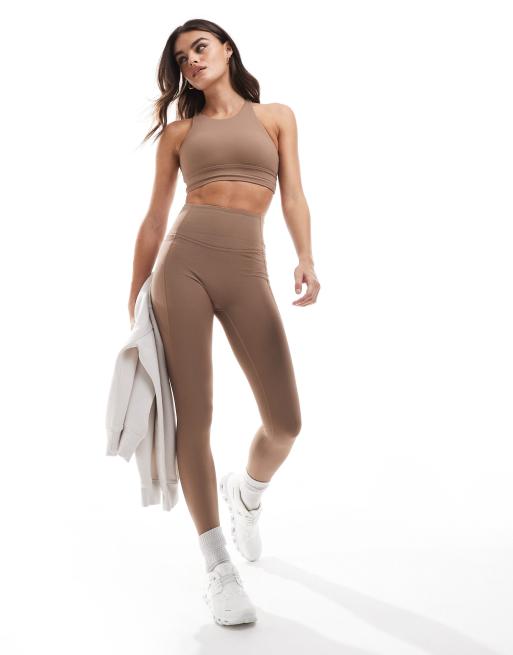 Agon Regular side pocket leggings in cocoa