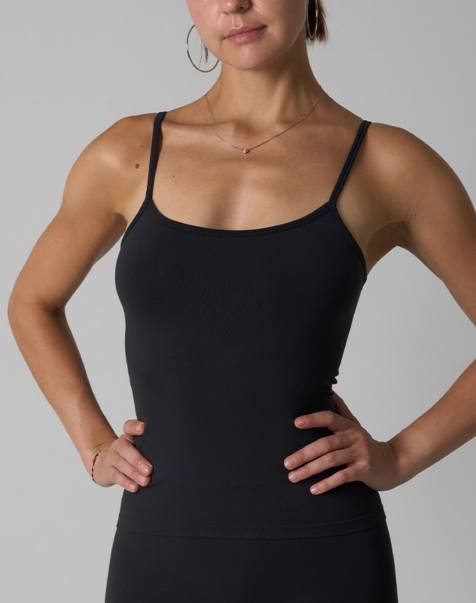 Agon Scoop neck cami top in black - view 1