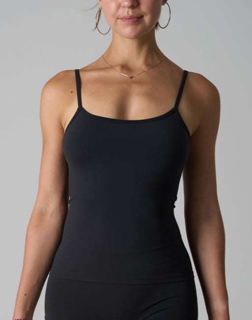 Agon Scoop neck cami top in black, 2 of 3