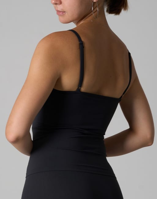 Agon Scoop neck cami top in black, 3 of 3