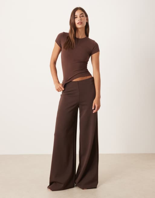 Agon Short sleeve crew neck bodysuit in coffee, 3 of 4