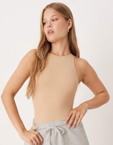 Agon Sleeveless boydsuit in beige