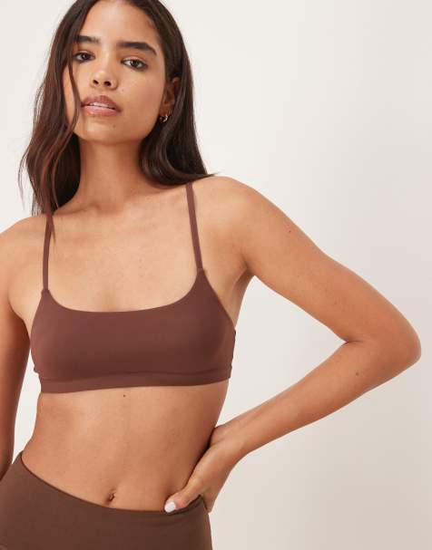 Agon Strappy bralette in brown - view 1