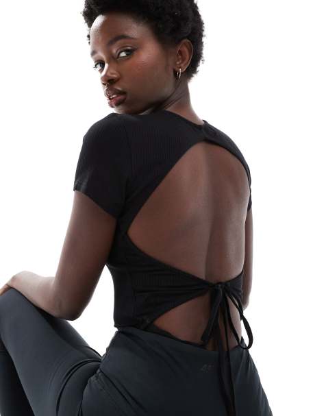 Agon Tie back tops in black