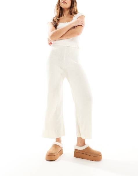 Agon Wide leg knit pants in cream - view 1