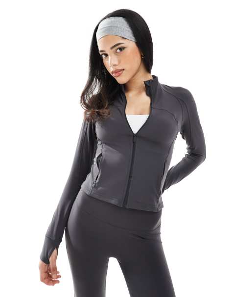 Agon Zip-up sports jacket in graphite grey - view 1
