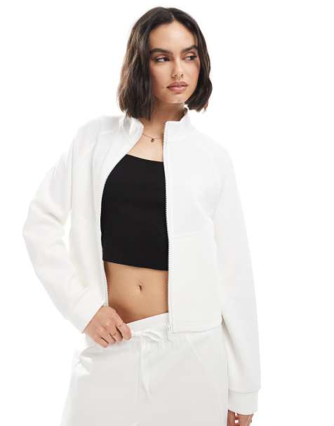 Agon Zip-up sports jacket in off white - view 1