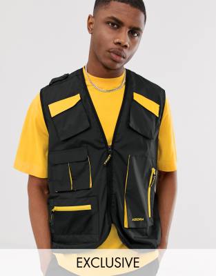 Agora nylon utility vest gilet-Black