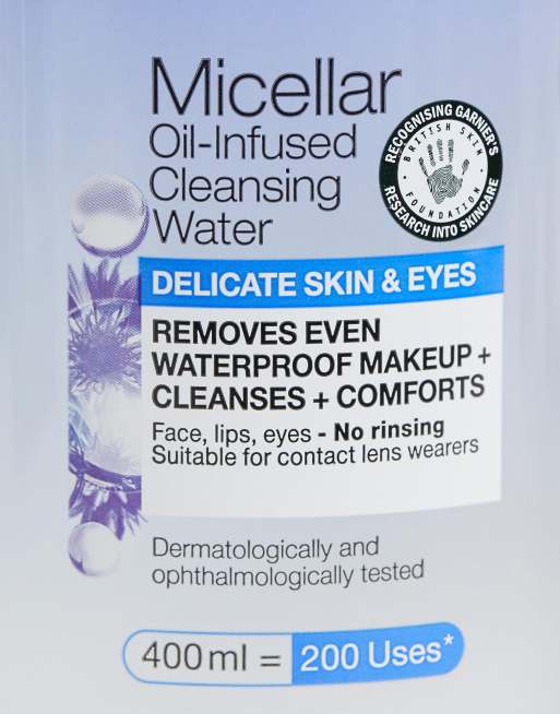 Agua micelar en aceite para ojos y pieles sensibles de 400 ml de Garnier, 2 de 4