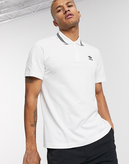 adidas Originals polo with small logo in white