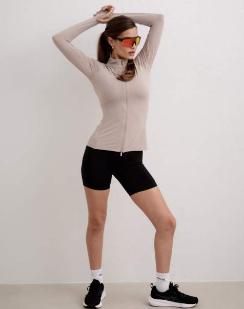 Aim' - Top de course zippé à manches longues - Argile foncé - view 1