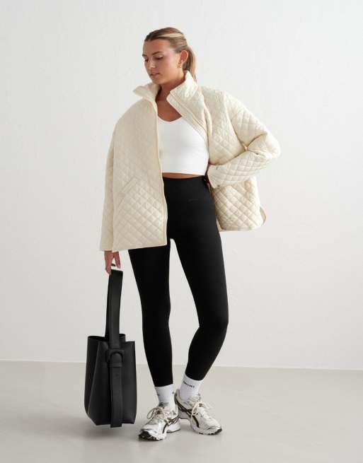 Aim'n Almond white oversized quilted jacket, 2 of 4