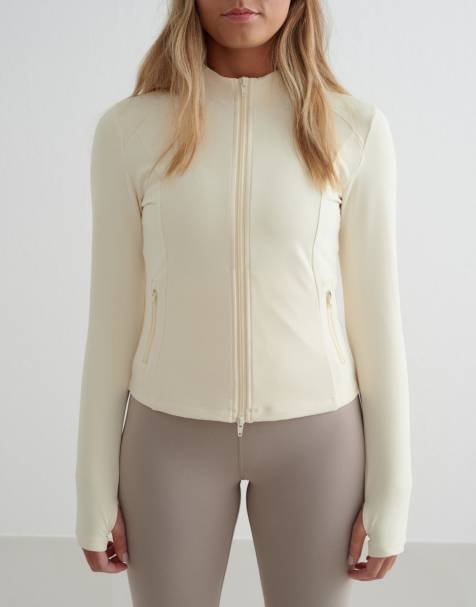 Aim'n - Almond White Sense - Giacca con zip bianco mandorla - view 1
