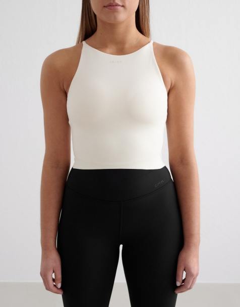 Aim'n Almond white sense halter bralette in almond white