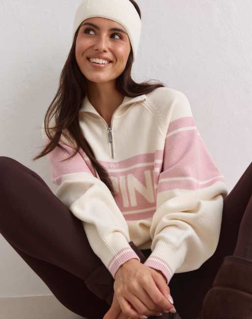 Aim'n alpiner Strick-Half-Zip in Pink Frost, 3 von 4