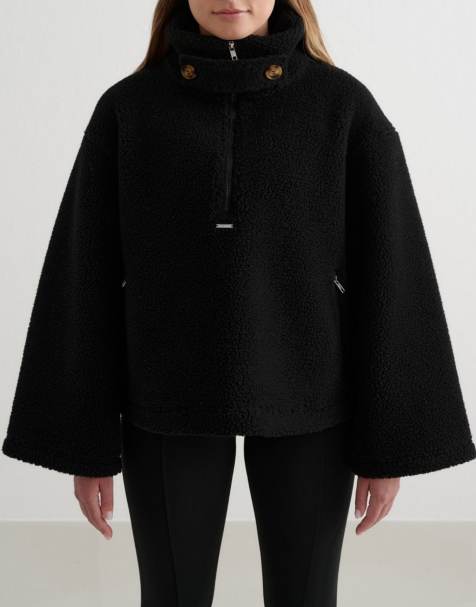 Aim'n - Anorak in pile nero - view 1