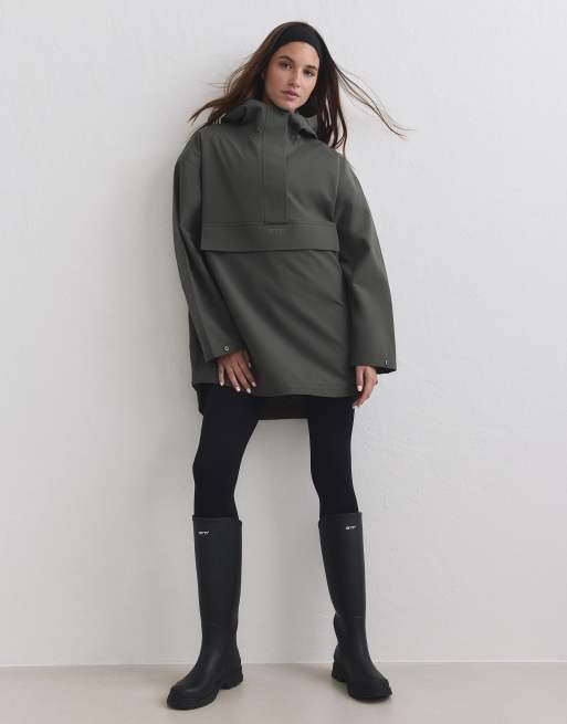 Aim'n - anorak oversize impermeable en dark ivy, 4 de 4
