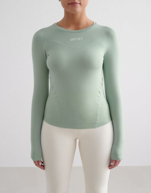 Aim'n - Aqua - Maglietta a maniche lunghe basic morbida color turchese