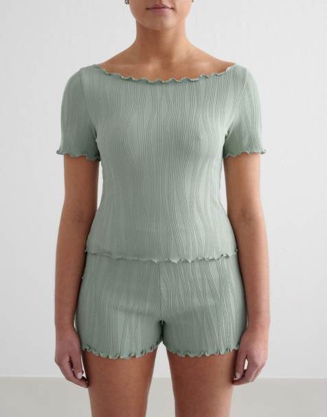 Aim'n Aqua tulip short sleeve top in turquoise - view 1