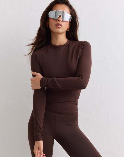 Aim'n baselayer a maniche lunghe color cioccolato - view 1