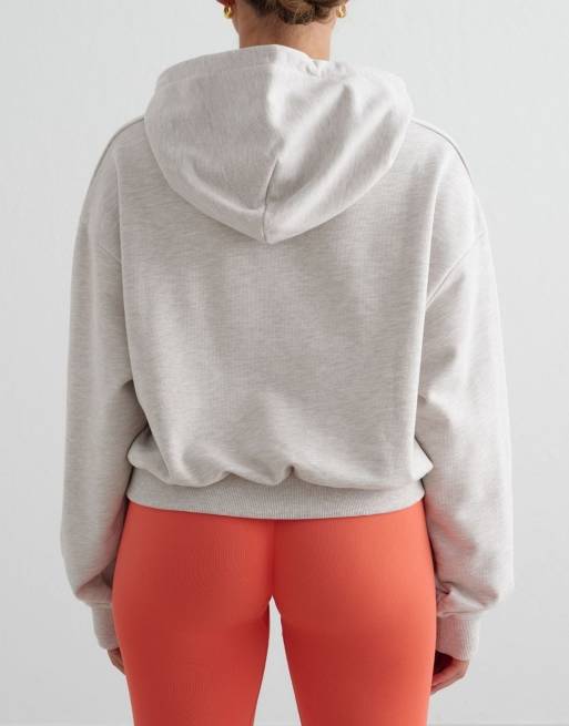 Aim'n - Beige og meleret hættetrøje i chunky frotté, 2 af 4