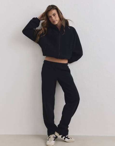 Aim'n Black fleece pants in black